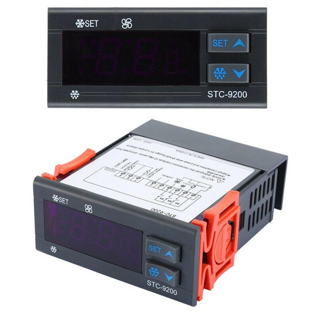 Цифровой терморегулятор AC 220V STC9200 для эффективного управления температурой с двойными датчиками и функцией разморозки