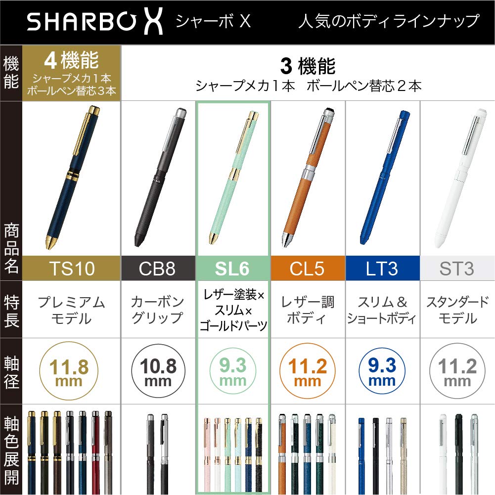 ZEBRA Pen Shabo X SL6 Leather Navy Multi-Function SB36-LNV