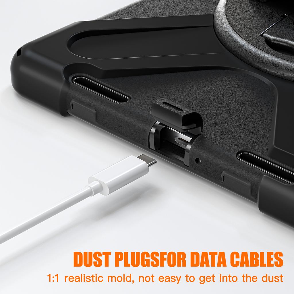 Чехол для Xiaomi Pad 5/Pad 5 Pro с вращающейся подставкой, из ПК+силикона, с ручным ремешком, крышка для планшета