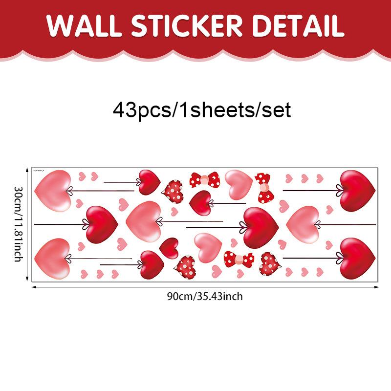 M-Heart Shaped Wall Window Stickers Valentine's Day Festive Party Wedding Atmosphere Decorations For Home Party Shop Restaurant