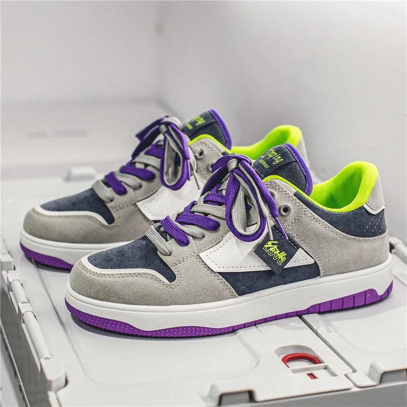 Purple Men's Sneakers Trend Brand Men Casual Shoes Comfortable Running Sports Shoes for Men Trendy Designer Sneakers Autumn 2024