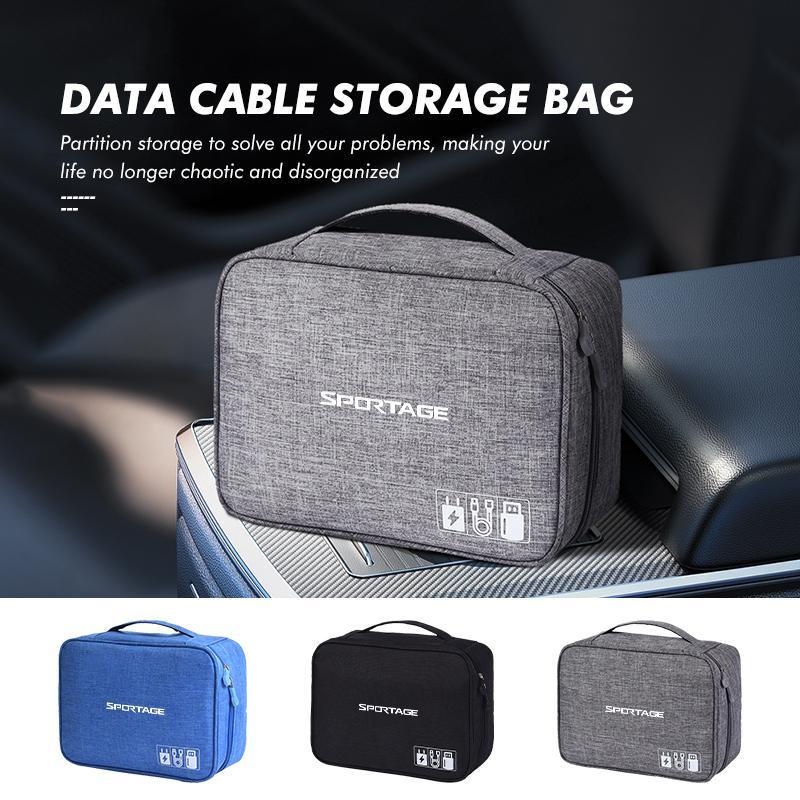AXADSN1 Car Travel Large Capacity Organizer Storage Data Line Bag For KIA Sportage Rio K5 K2 Optima Cerato Proceed Venga Sedona