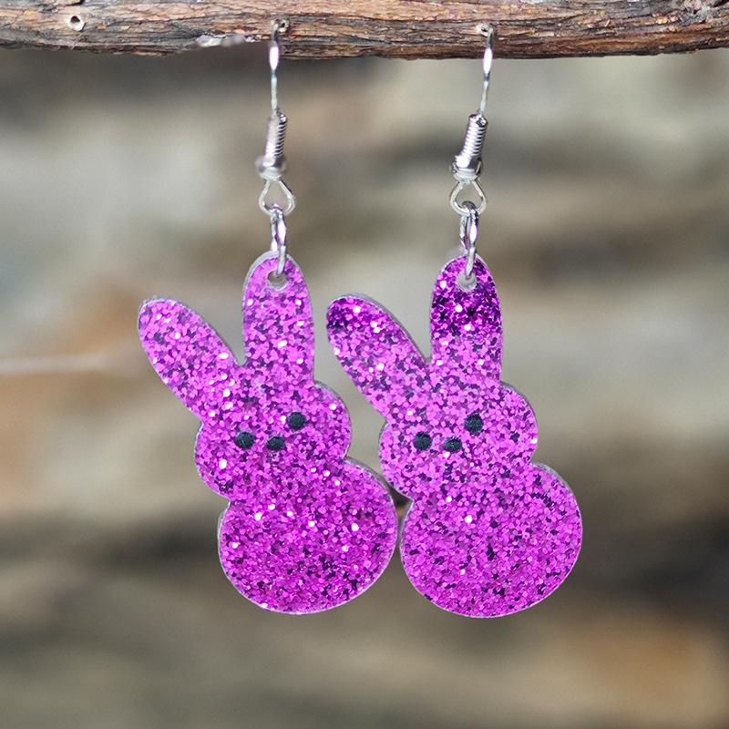 Модные серьги-кролики из разноцветного блестящего акрила для женщин