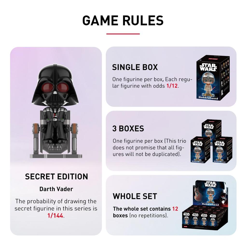 POP MART Star Wars Серия Болванчиков Pop Mart Гашапон Фигурка Сюрприз Пластиковая Модель Премиальная Игрушка ПВХ Мягкий Винил Оригинальный Персонаж Подарок на День Рождения [1