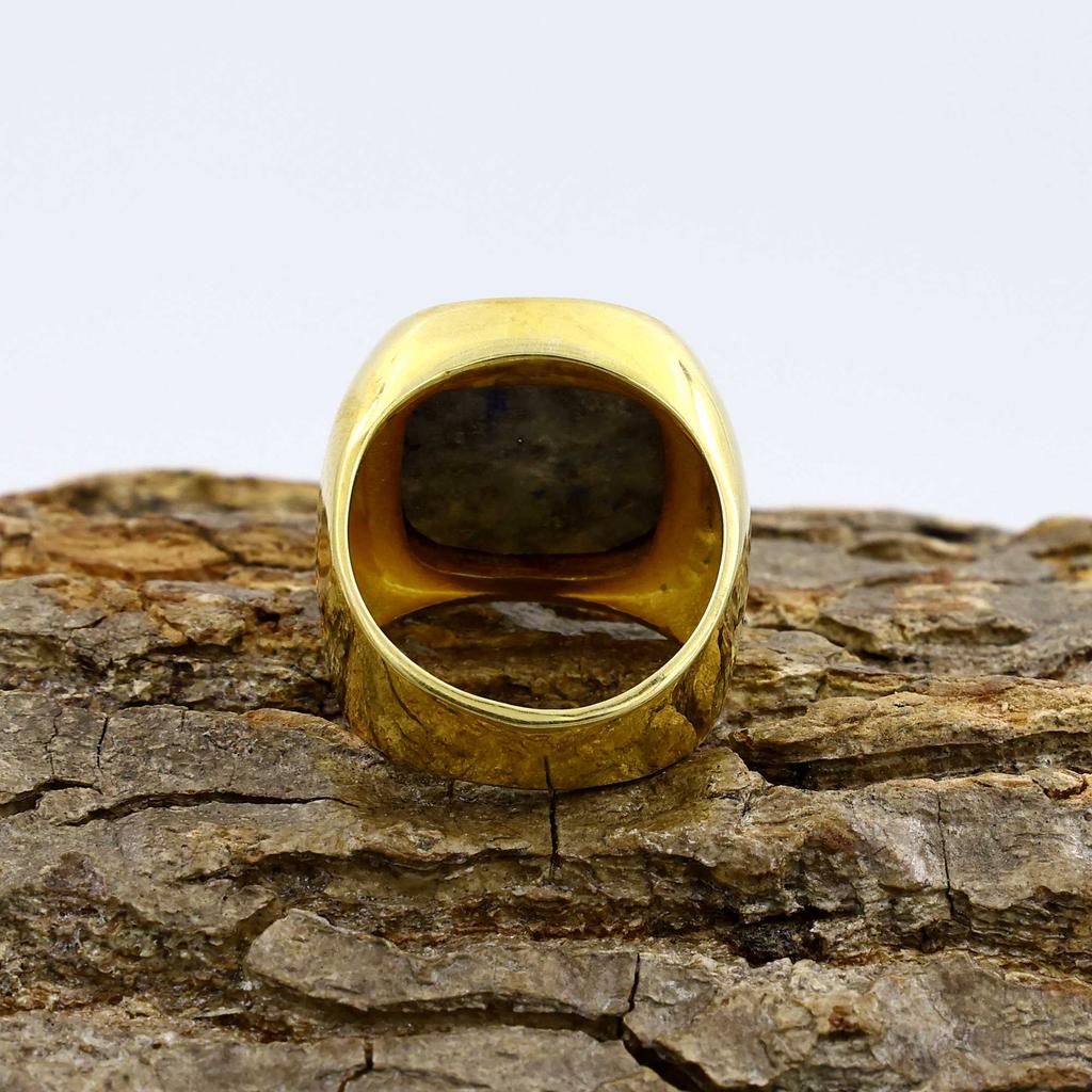 Кольцо с драгоценным камнем лазурит, кольцо из стерлингового серебра 925 пробы, кольцо из желтого золота, ювелирные изделия ручной работы, подарки на день рождения, эффектное кольцо