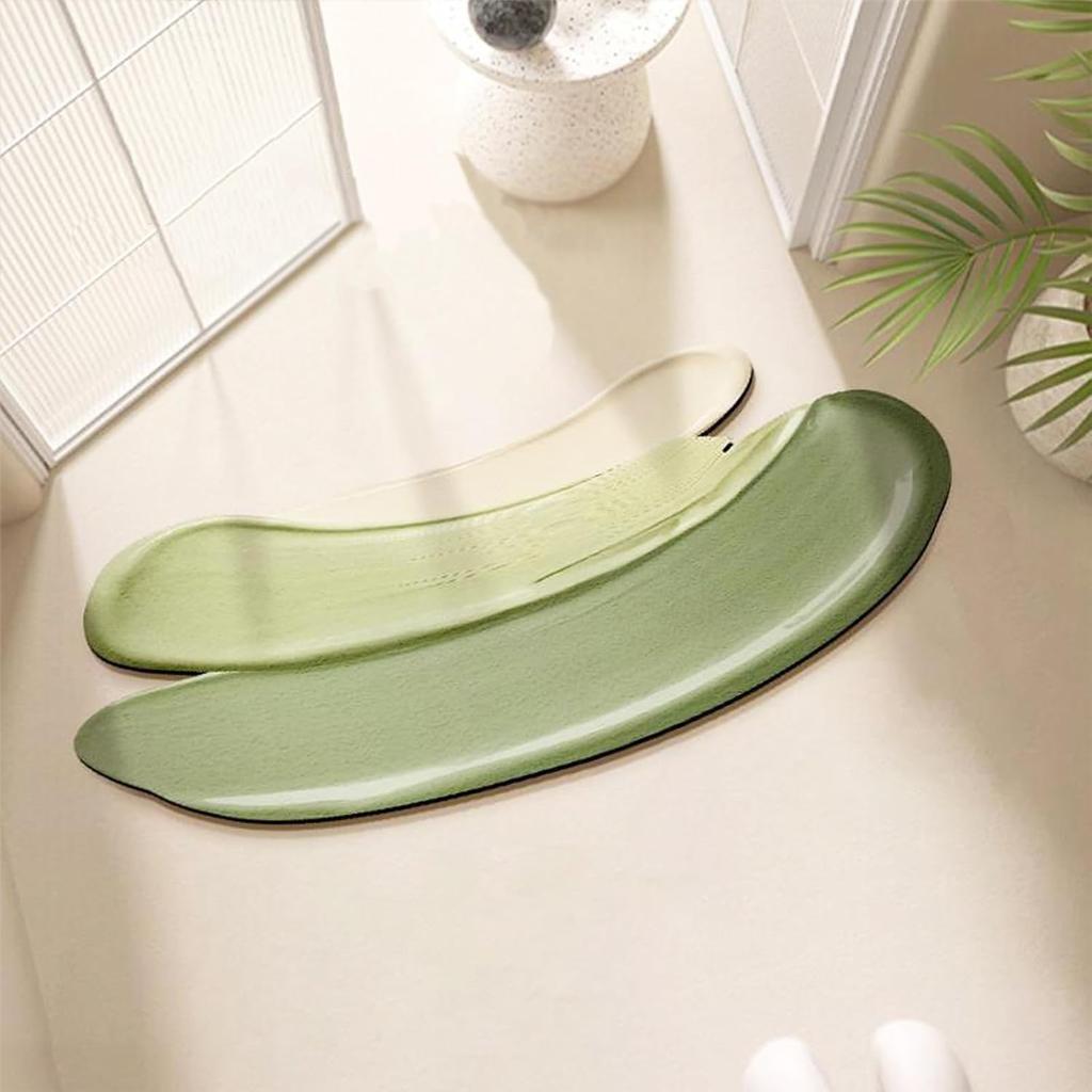 Bath Mat, Super Absorbent Curved Shower Rug, Soft and Comfy Corner Bathroom Rug, Washable Curved Shower Mat with Non-Slip Bottom for Circular