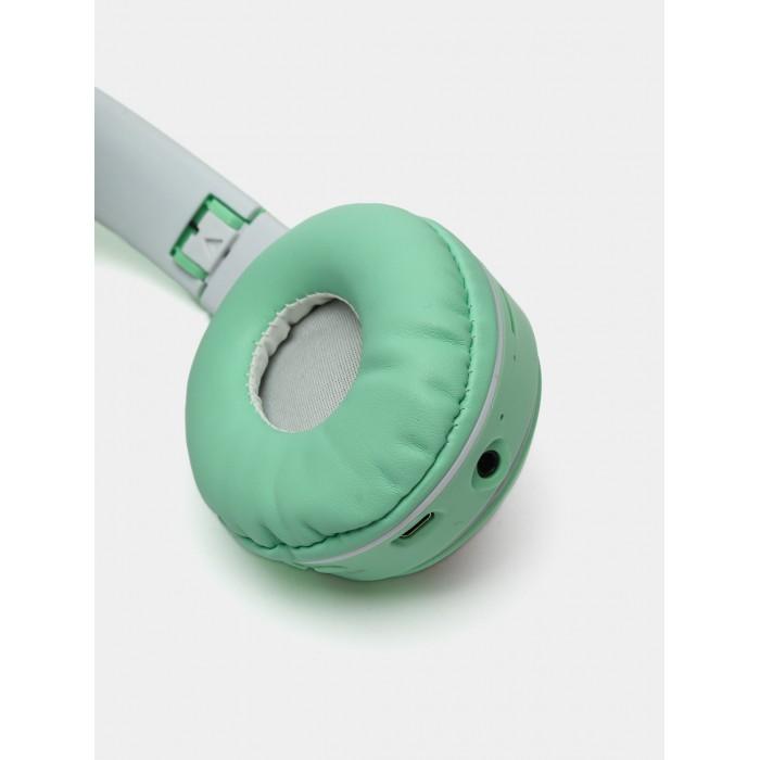 Беспроводные детские наушники SUNROZ Cat MZ-023 с кошачьими ушками и RGB подсветкой  Бирюзовый
