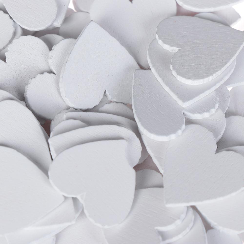 100pcs/set Chip DIY Crafts Art Collection Scrapbooking Heart Ornament Embellishment Natural Wood