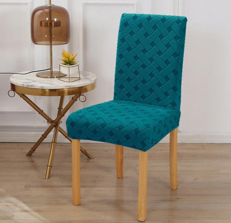 Чехлы для стульев в полоску из жаккарда для кухни, эластичные мягкие чехлы для стульев для столовой