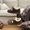 Японские большеголовые осенне-зимние новые толстые бархатные теплые хлопковые туфли женские туфли цвет Майяр нескользящие ретро пушистые повседневные туфли
