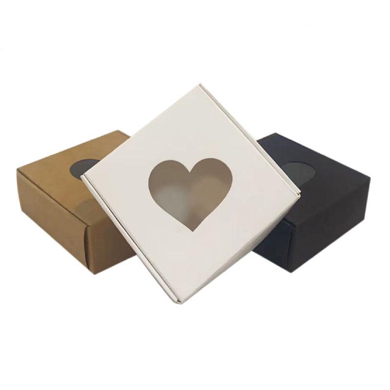 WTEMPO Heart-Shaped Clear Window Paper Gift Boxes Perfect for DIY Crafts & Trinket Packaging Birthday Wedding Party Decor Treat Boxes