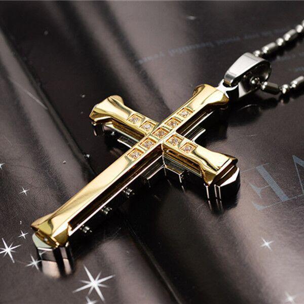 2024 Dark Knight Men's Diamond Cross Necklace