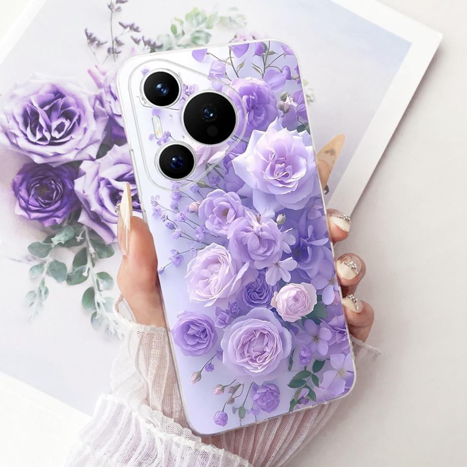 Для Huawei Pura 70 70Pro 70 Ultra Pura 80 pro Pro+ Чехол для телефона Прозрачный Мягкий ТПУ Бампер Чехол Крутой Мультяшный Бабочка Цветок Funda