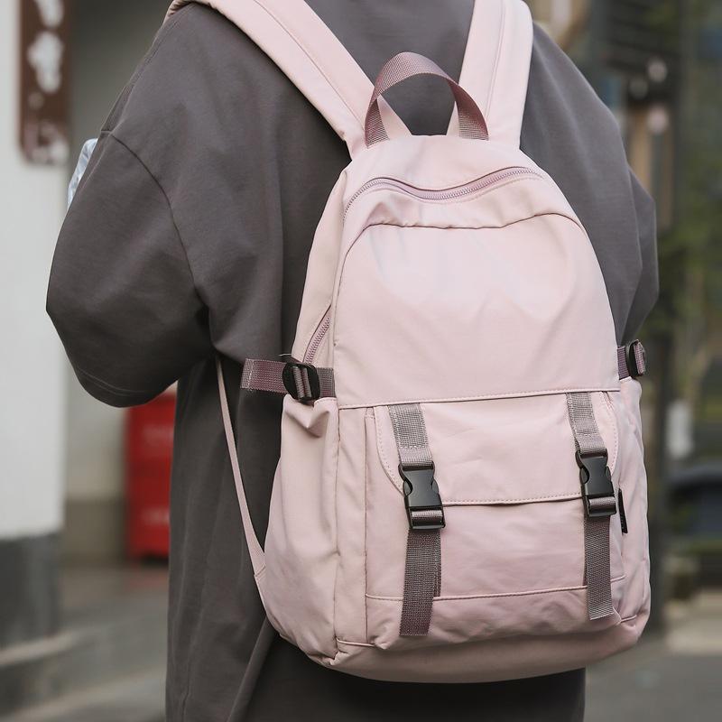 Рюкзак однотонный мужской нейлоновый водонепроницаемый большой емкости легкий дорожный рюкзак для школьников