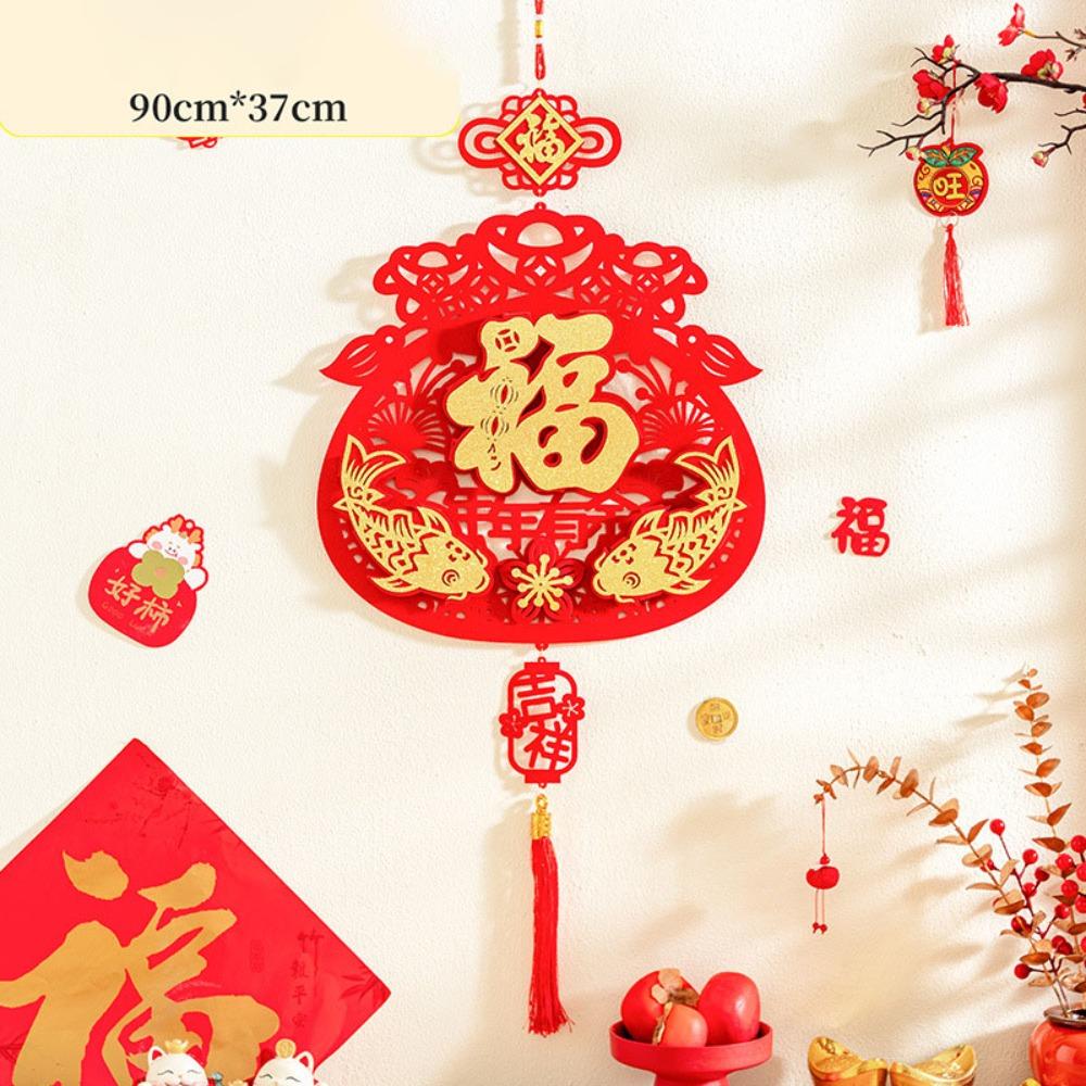 With Tassels Chinese New Year Decoration Flocking Spring Festival Tassel Pendant Chinese New Year