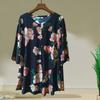 Летняя женская рубашка большого размера, тонкая, свободная, с рукавом три четверти, с принтом