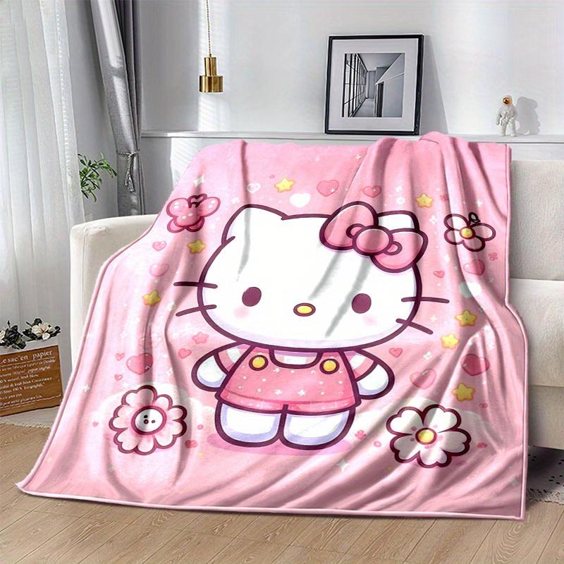 1pc Adorable Hello Kitty Pink Blanket - Cute Home Decor, Office Napkin, Outdoor Throw Gift for All Seasonsz041719