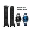 Для часов Omega Constellation 41 мм Ремешок Manhattan 39 мм Серия Коровья кожа Слой Резиновая основа Мужской Обсерватория Ремешок 25*14 мм