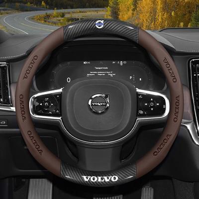 Чехол на руль для автомобиля XC40 XC60 XC70 XC90 V40 V50 V60 V90 S40 S60 S80 S90 из углеродного волокна 38 см кожаные автомобильные аксессуары