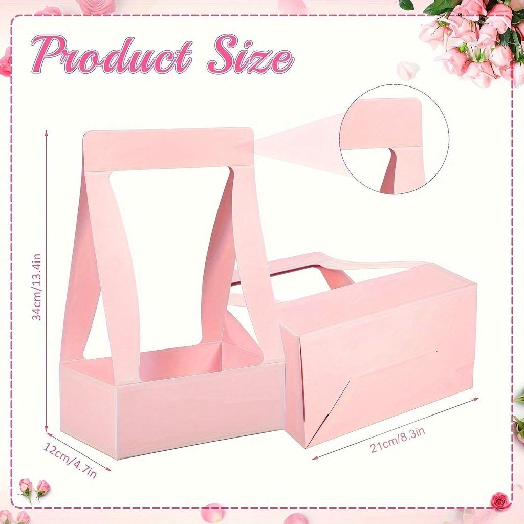 12 шт. подарочных пакетов из крафт-бумаги, цветочная коробка для композиций, упаковка для букетов цветов, сумка с ручкой на свадьбу, день святого валентина