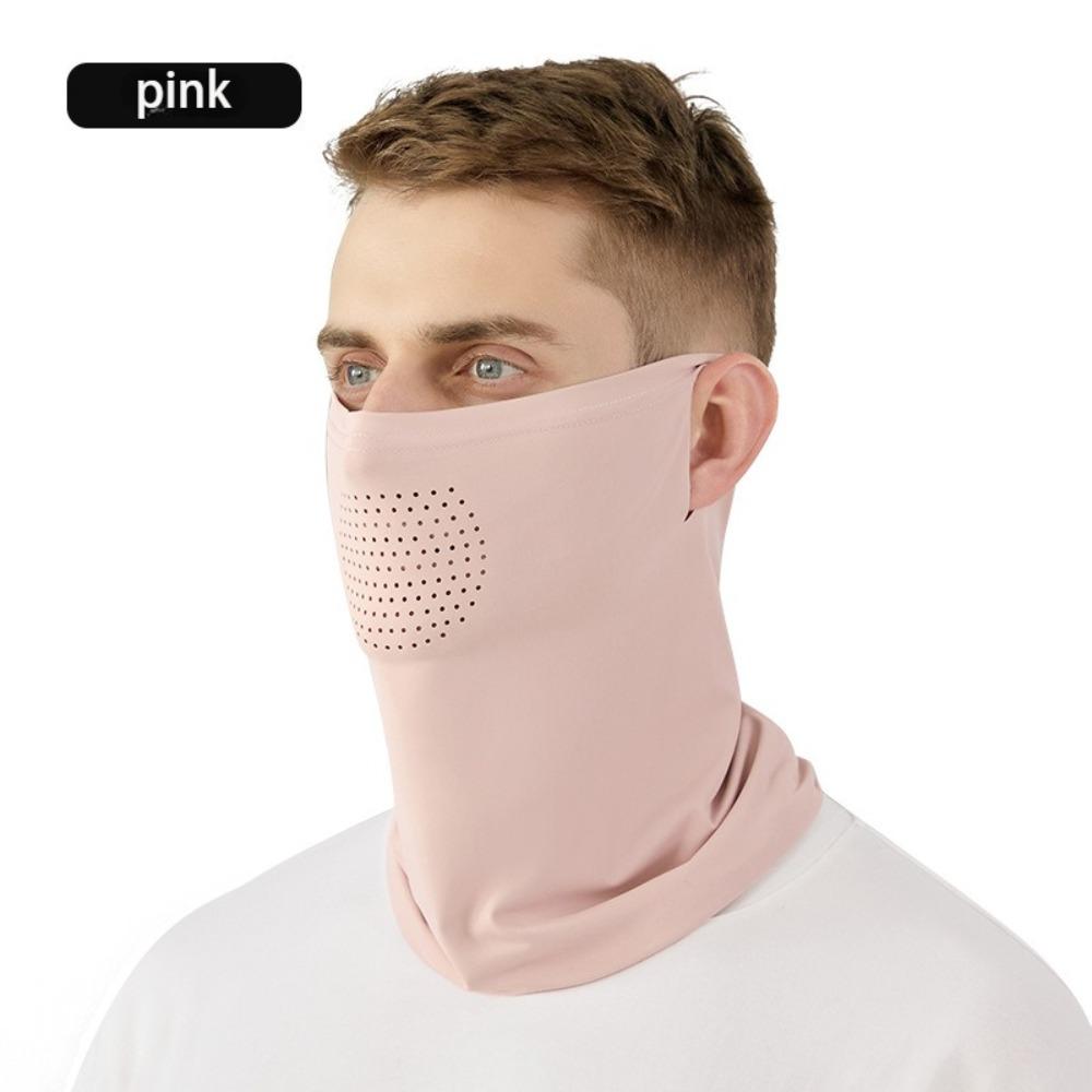Ice Silk Mask for Men Breathable and Cool In Summer Outdoor Cycling Hiking Face Cover Neck Wrap UV Protection Ear Bandana Scarf