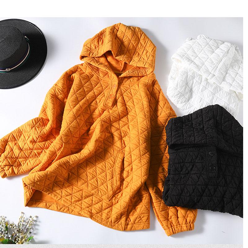 Dimanaf 2022 Большие размеры, новые толстовки, куртка, женские теплые клетчатые пальто, повседневные осенние свободные пуговицы, короткие оранжевые оверсайз