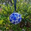 Сине-белый керамический шарик Jingdezhen - Подвеска для автомобиля и Рождественское украшение.