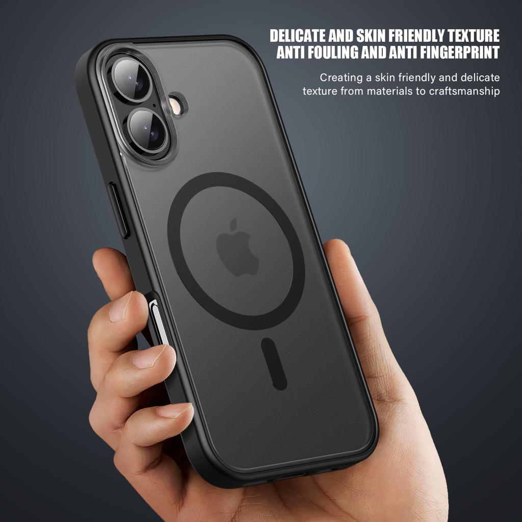 For iPhone 16 Plus Case Matte PC+TPU Phone Cover Compatible with MagSafe