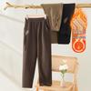 YUZHAOLIN Mid-Aged & Elderly Women's Fleece-Lined Straight-Leg Casual Pants