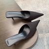 Fashion Women's Fashion Pointy Shallow Mouth Slim Slippers Summer New Baotou Set Foot Anti-slip Wear-resistant High Heels