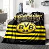 Name Custom Borussia Dortmund Logo Print Flannel Blanket High Quality Warm Comfortable Cover for All Seasons Perfect for Gifts Home Decor