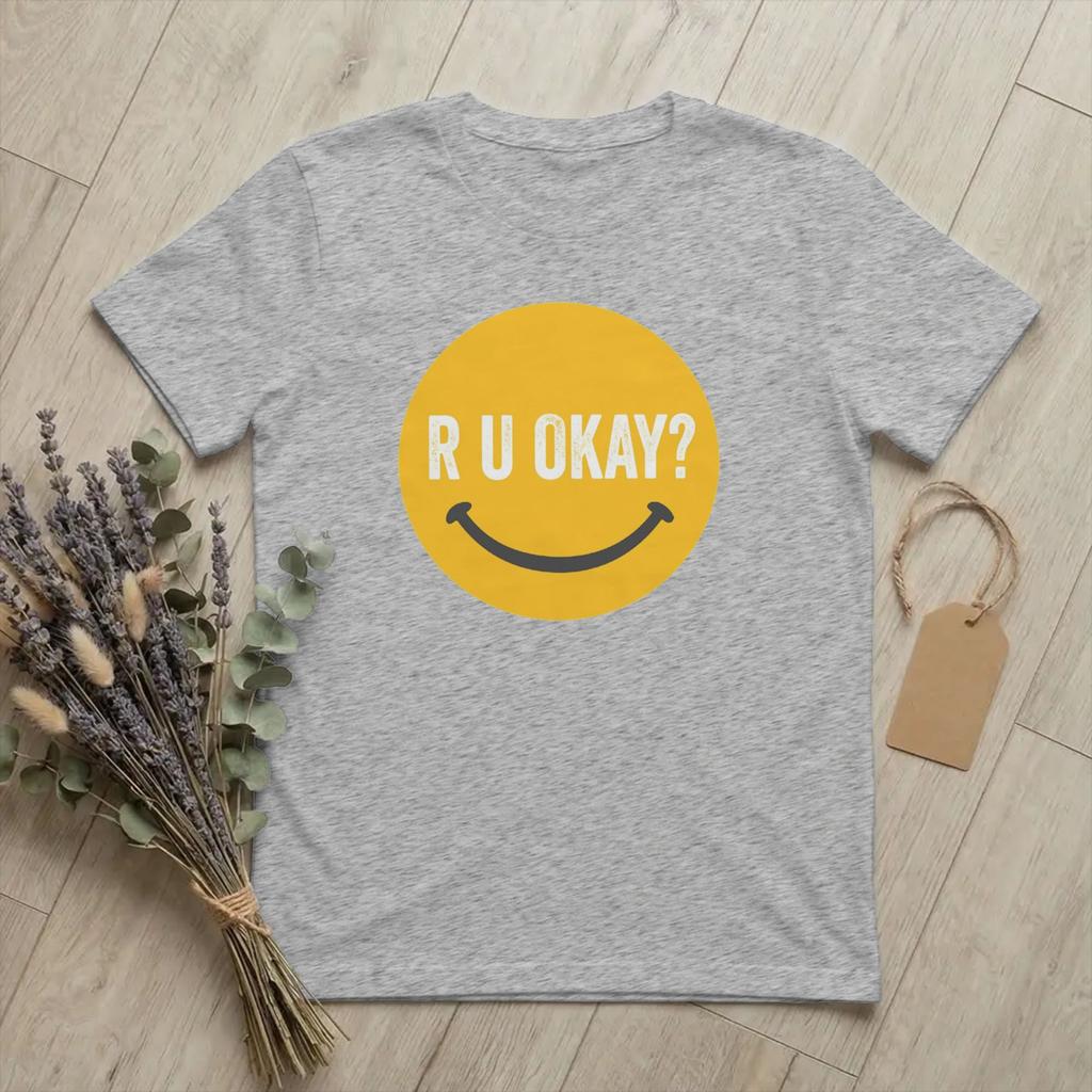 R U OK How Are You Friends T Shirts Unisexs Cotton Cool TShirt Round Collar Funny Message Tees Short Sleeve merchandise Summer