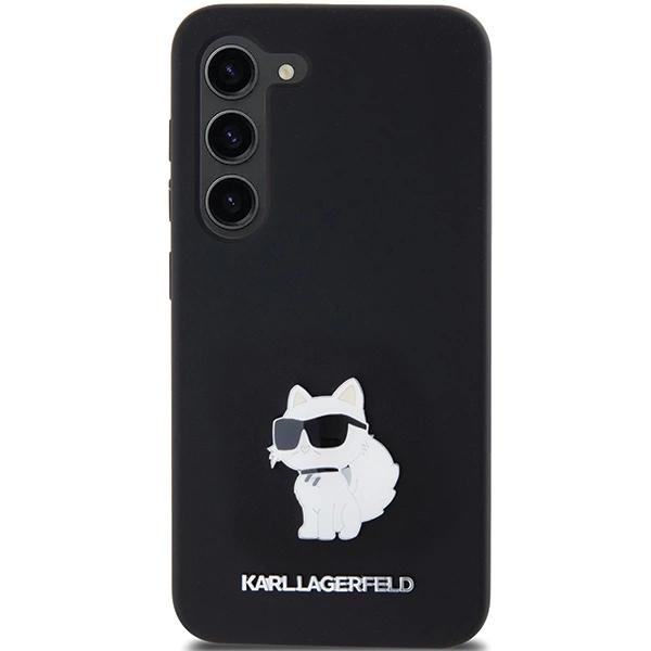 Karl Lagerfeld Silicone Choupette Metal Pin Case For Samsung Galaxy S24 - Black