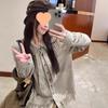Женская ретро рубашка с пэчворком из кружева и вязаного полотна, с длинным рукавом - Коллекция Осень/Зима 2025, свободный крой с уникальным дизайном.