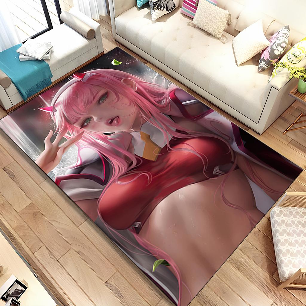 Сексуальный коврик для девочек Zero Two DARLING In FRANXX, ковер для дома, гостиной, спальни, дивана, коврик для двери, детский нескользящий напольный коврик, подарок