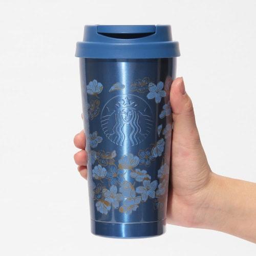 Starbucks SAKURA 2025 Stainless Steel Tumbler, Night Blue, 473ml, Coffee Tumbler, Starbucks, Sparkly, Cute, Stylish, Birthday Gift, Water Bottle