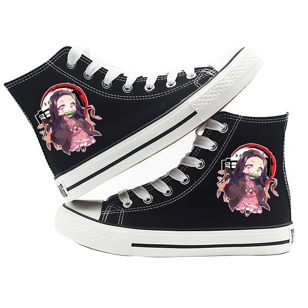 Demon Slayer Canvas High-top Skate Shoes - Unisex Cartoon Fashion