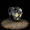 Unique Exaggerated Geometric Hollow Ring Black Gold Two-tone Zircon Ring Elegant Women's Black Gold Jewelry Party Ring AVE