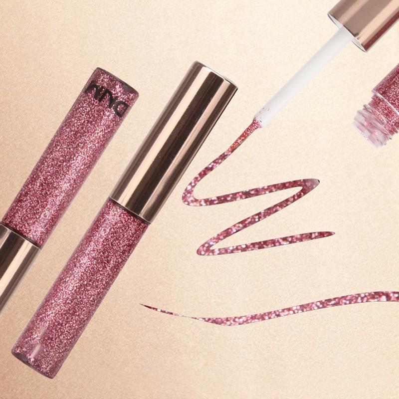 Блестящие тени для век, стойкая водостойкая жидкая подводка для глаз, женская мода, быстросохнущая косметика для макияжа глаз