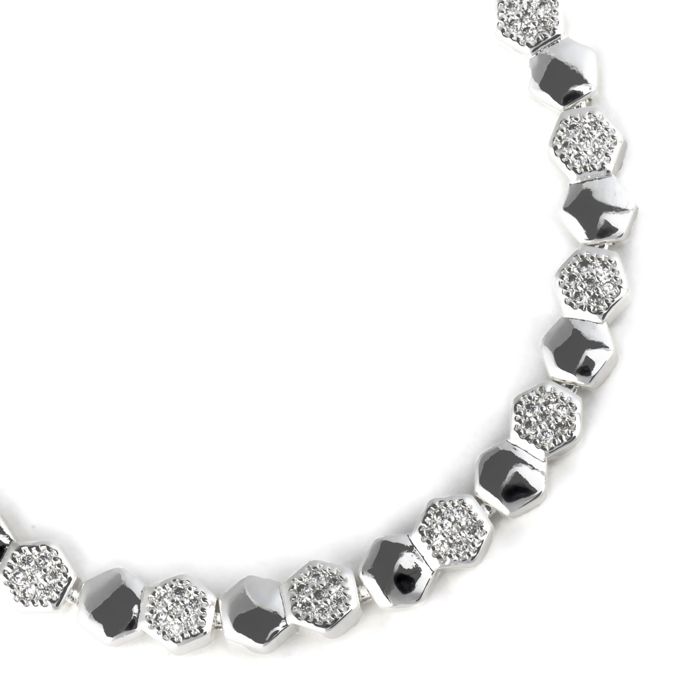 Bracelet - LUXENTER - Lyth - Oxyde de zirconium brillant - Finition rhodiée argentée - 18 cm