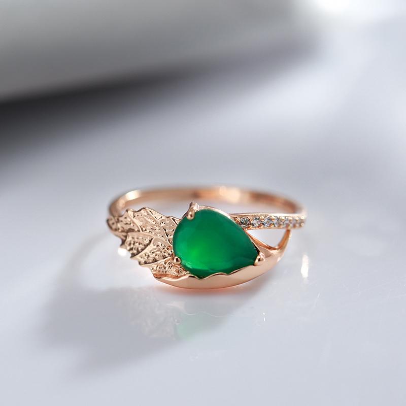 Обертка с текстурой листа, кольца с зеленым цирконом для женщин, одинаковые модные украшения на каждый день