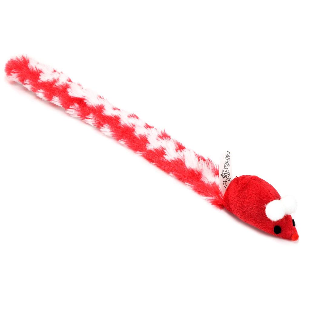 Chiwava 4-Piece 38cm Long Soft Plush Rattle Toy for Cats, Mouse Rattle Sound, Small Mouse Activity Interactive Toy