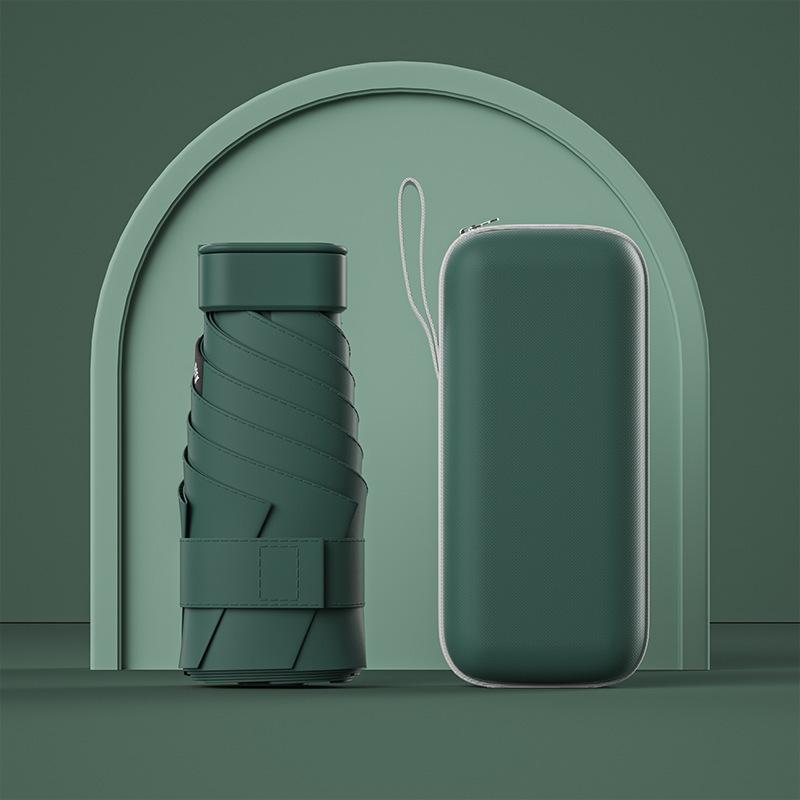 UPF50+ Mini Folding Umbrella Vinyl Small Sun Shade Umbrella Pocket Rain Travel Umbrella Ultraviolet Protection Capsule Parasol