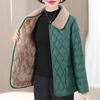 Winter Plush Jacket Winter Mom's Fashion Plus Size Loose Thick Fur Collar Coat For Mid-Aged Women With Velvet Warm Quilted Coat