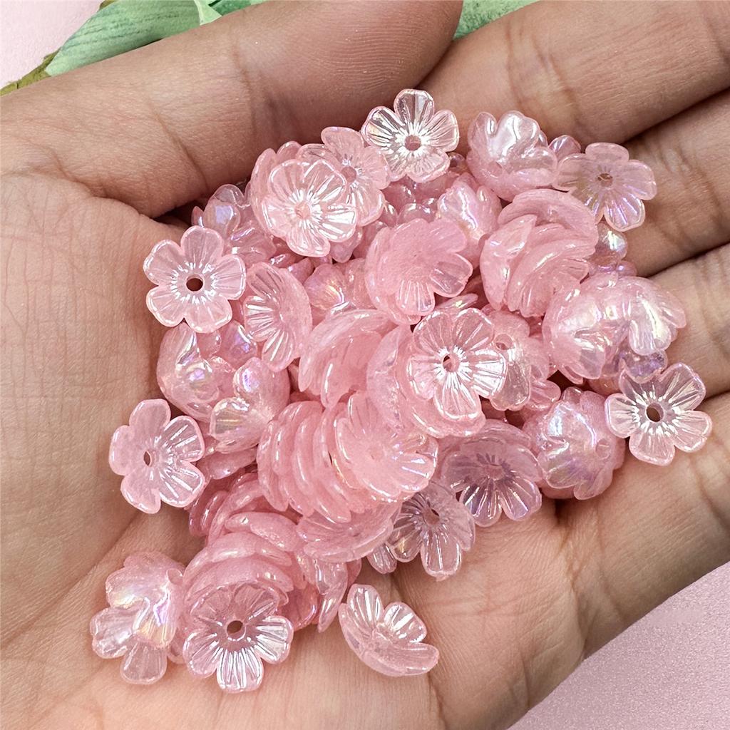 300Pcs Loose Beads Fashion DIY Small Daisy Flower 10.5mm Acrylic Jewelry Making Pendant