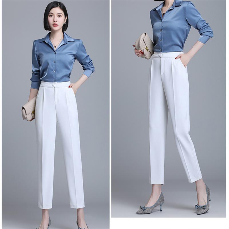 Women Spring Summer Casual High Waist Wide Leg Trousers Office Straight Pencil Suit Trousers Korean Stytle Harajuku Fashion Pant