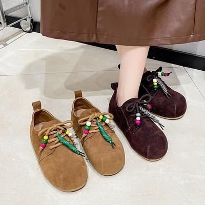 Ретро обувь на платформе, увеличивающая рост, осенне-зимняя мода, универсальная шнуровка, с юбкой, модная обувь для девушек