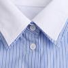 2025 Spring Women's European and American Style Poplin Patchwork Striped Shirt