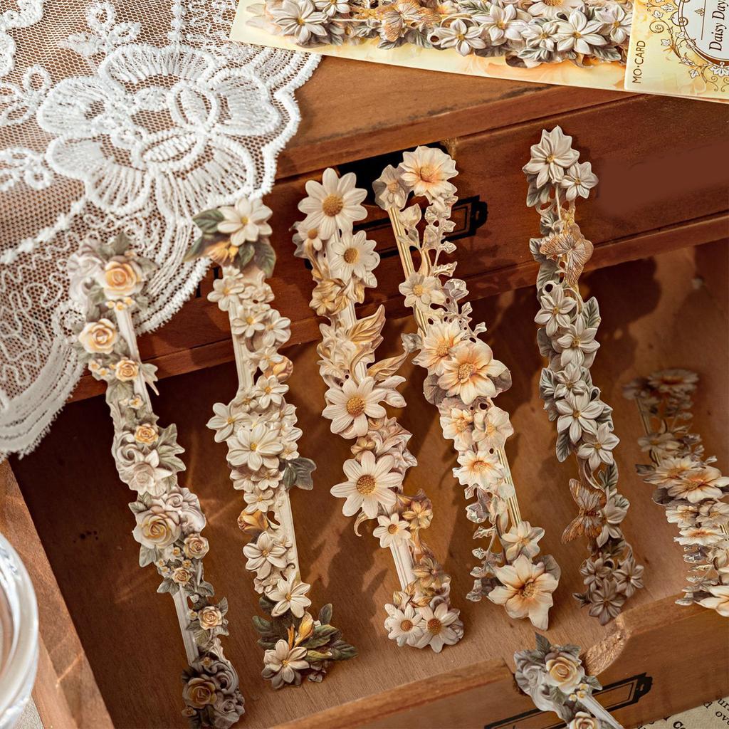 10 шт. Декоративная наклейка с цветочным бордюром, самоклеящаяся наклейка для скрапбукинга, ежедневника, чехла для телефона, фотоальбома