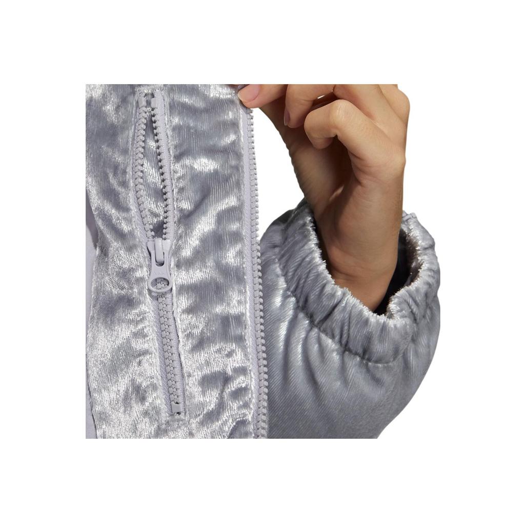 Adidas Блестящий пуховик Originals с вышитым логотипом Женская верхняя одежда Серебристый H37077